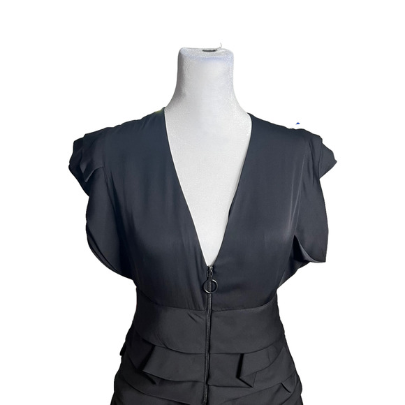 Robert Rodriguez Ruffle Zip Front Sleeveless Mini Dress sz 0 Bodycon - Picture 5 of 15